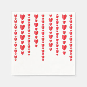 Serviette En Papier Red Hearts mignon Valentine's