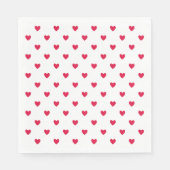 Serviette En Papier Red Hearts Moyen Motif sans couture (Devant)