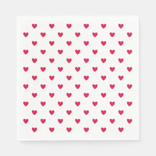 Serviette En Papier Red Hearts Moyen Motif sans couture (Devant)
