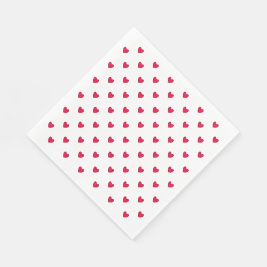 Serviette En Papier Red Hearts Moyen Motif sans couture (Coin)