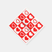 Serviette En Papier Red Hearts Plaid Motif Thunder_Cove (Coin)