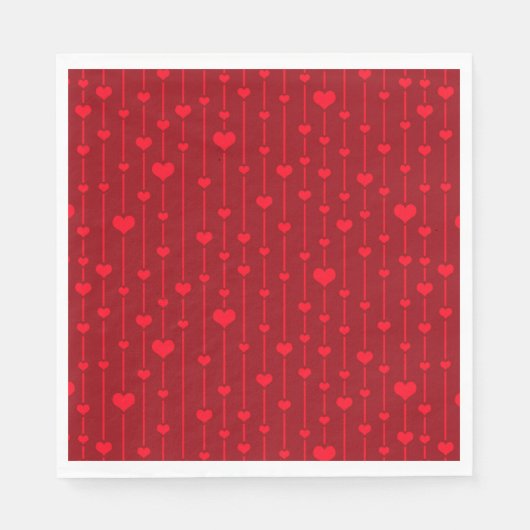Serviette En Papier Red Hearts popular pattern (Devant)
