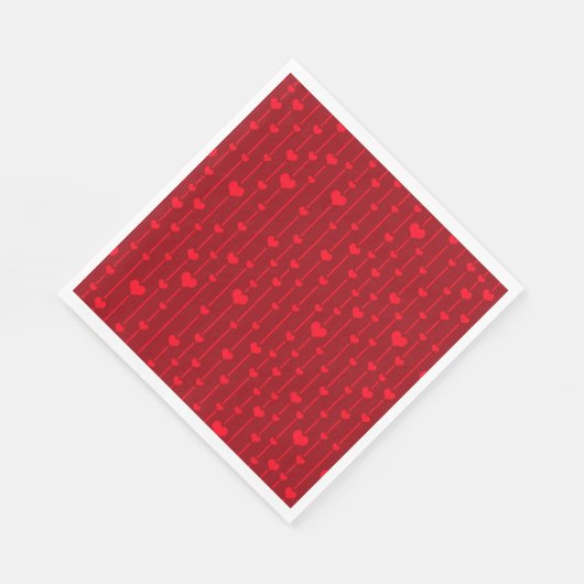 Serviette En Papier Red Hearts popular pattern (Coin)