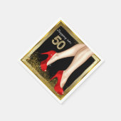 Serviette En Papier Red High Heel 50e fête d'anniversaire (Coin)