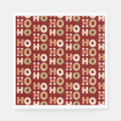 Serviette En Papier Red Ho Ho Ho Gingerbread Cookie Christmas (Devant)