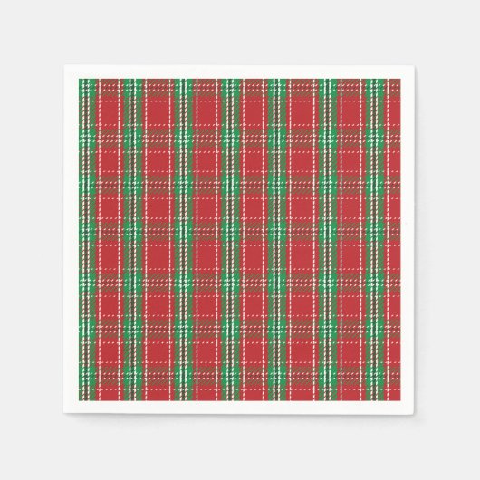 Serviette En Papier Red Holiday Noël Plaid Russe Pays (Devant)