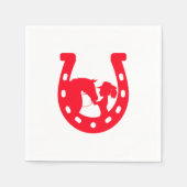 Serviette En Papier Red Horseshoe Girl and Horse (Devant)