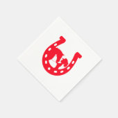 Serviette En Papier Red Horseshoe Girl and Horse (Coin)