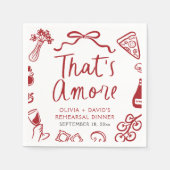 Serviette En Papier Red Italian That's Amore Pizza Rehearsal Dinner (Devant)