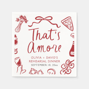 Serviette En Papier Red Italian That's Amore Pizza Rehearsal Dinner