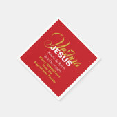 Serviette En Papier Red JESUS RAISON SAISON Noël Papier (Coin)