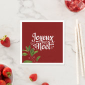 Serviette En Papier Red Joyeux Noel (En situation)
