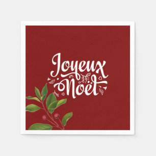 Serviette En Papier Red Joyeux Noel