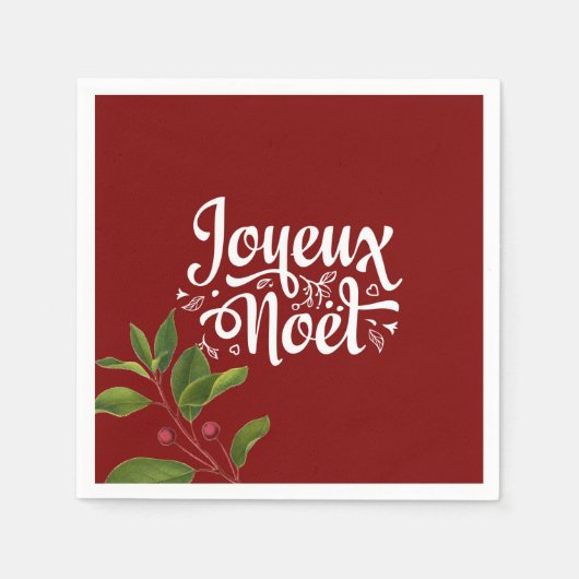 Serviette En Papier Red Joyeux Noel (Devant)
