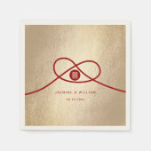 Serviette En Papier Red Knot Union Double Bonheur Mariage chinois (Devant)