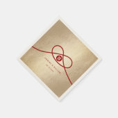 Serviette En Papier Red Knot Union Double Bonheur Mariage chinois (Coin)