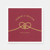 Serviette En Papier Red Knot Union Double Bonheur Mariage chinois (Devant)