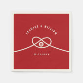 Serviette En Papier Red Knot Union Double Bonheur Mariage chinois (Devant)