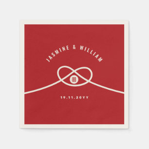 Serviette En Papier Red Knot Union Double Bonheur Mariage chinois