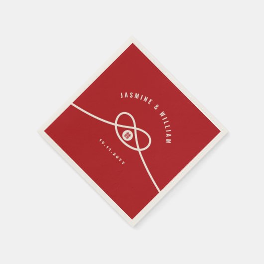 Serviette En Papier Red Knot Union Double Bonheur Mariage chinois (Coin)