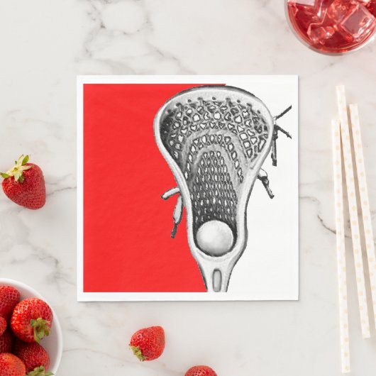 Serviette En Papier Red Lacrosse Sports (En situation)