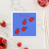 Serviette En Papier Red Ladybugs Crawling Thunder_Cove (En situation)