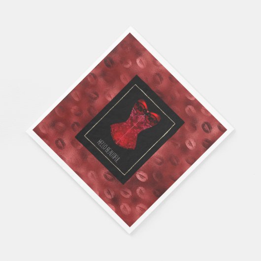 Serviette En Papier Red Lips Corset  (Coin)