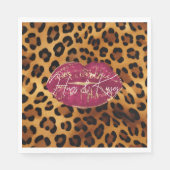 Serviette En Papier Red Lips Kiss Leopard (Devant)