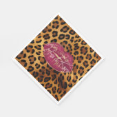 Serviette En Papier Red Lips Kiss Leopard (Coin)