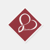 Serviette En Papier Red Love Coeur Mariage Party Papier ensemble de se (Coin)