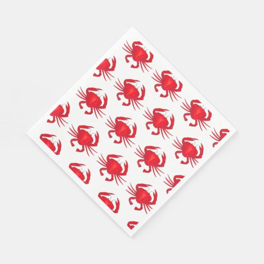 Serviette En Papier Red Maryland Hard Shell Crab Beach Ocean Seafood (Coin)