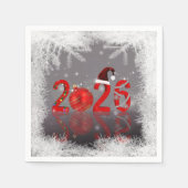 Serviette En Papier Red Merry Christmas New Year 2026 Festive (Devant)