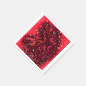 Serviette En Papier Red Napkins Bull Courir À Starry Night (Coin)
