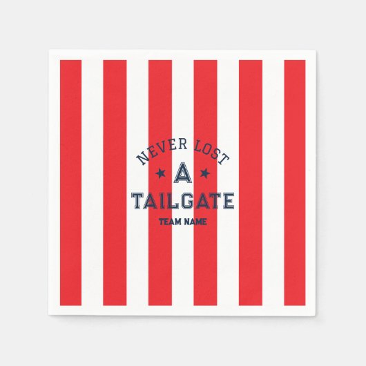 Serviette En Papier Red Never Love A Tailgate Custom Team Name Gameday (Devant)