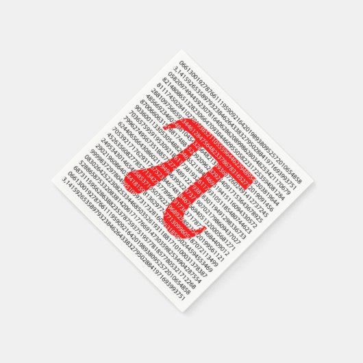 Serviette En Papier Red Number pi est un symbole de constante mathémat (Coin)