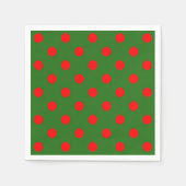 Serviette En Papier Red On Green Pois Design Motif (Devant)