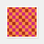 Serviette En Papier Red Orange Pink Checkered Pattern Design (Devant)