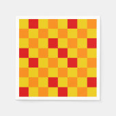 Serviette En Papier Red Orange Yellow Checkered Pattern Design (Devant)