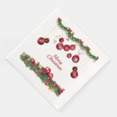 Serviette En Papier Red Ornaments Modern Christmas Party (Coin)