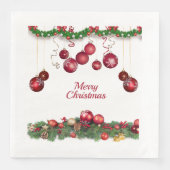 Serviette En Papier Red Ornaments Modern Christmas Party (Devant)