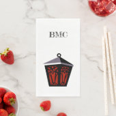 Serviette En Papier Red Owl Lantern Napkins (En situation)