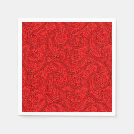 Serviette En Papier Red Paisley (Devant)