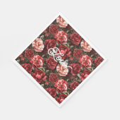 Serviette En Papier Red Pink Rose Flowers (Coin)