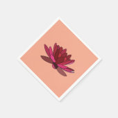 Serviette En Papier Red Pink Water Lily (Coin)