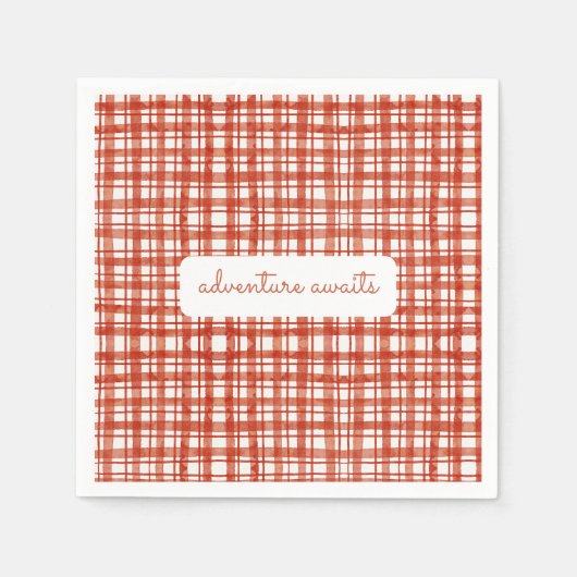 Serviette En Papier Red Pique-nique Plaid Automne Baby shower neutre g (Devant)