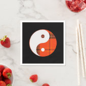 Serviette En Papier Red Plaid et White Yin Yang (En situation)