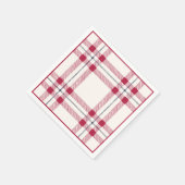 Serviette En Papier Red Plaid Farmhouse Pays Fêtes de Noël (Coin)