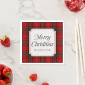 Serviette En Papier Red Plaid Merry Christmas (En situation)