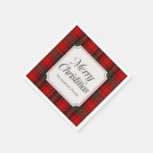 Serviette En Papier Red Plaid Merry Christmas (Coin)