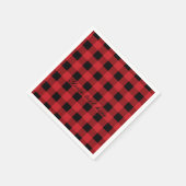Serviette En Papier Red Plaid Rustic Country Vacances de Noël (Coin)